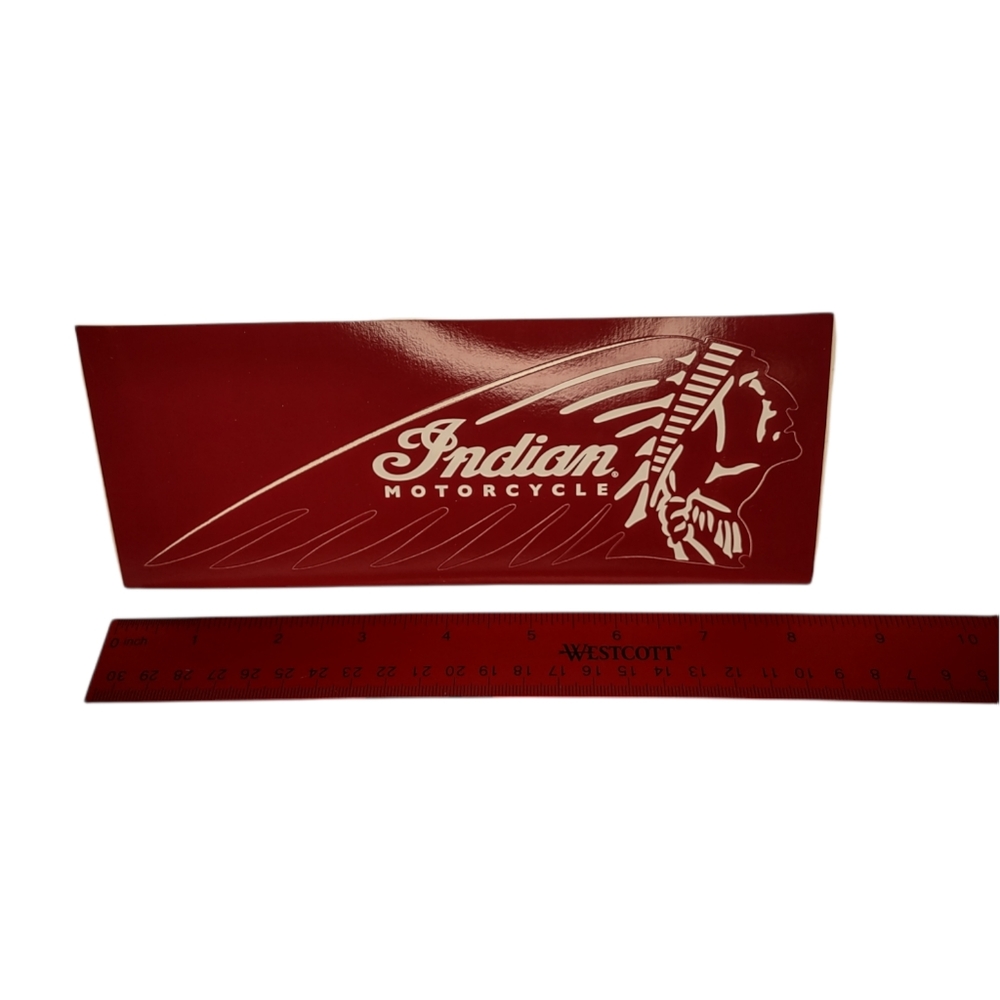 Indian Motorcycle Stickers Set of 2 Decal Biker Chief Headdress 8.5" x 3 3/8"